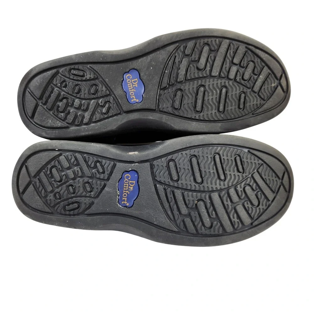 Dr Comfort Annie Stk 4510‎ Black Leather Suede Hook Loop Shoes Size 8M